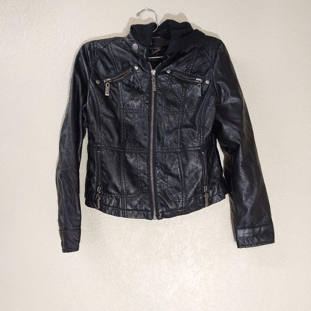 J2 pleather hooded coat for girl size medium